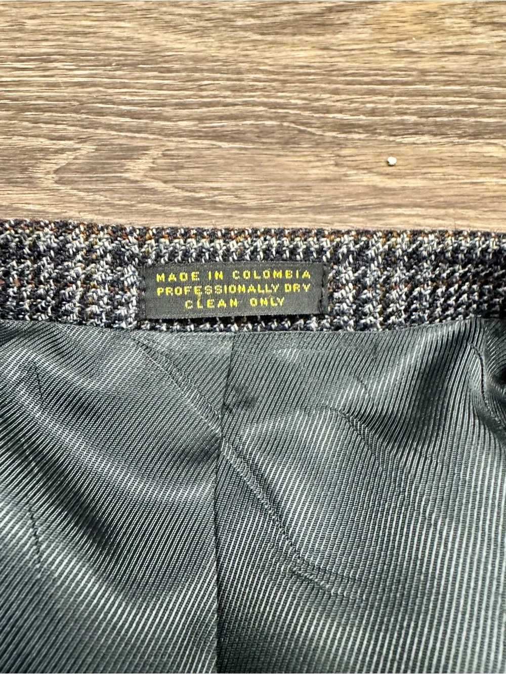 Oscar de la Renta 42R 100% Wool Glen Plaid Sport Coat Blazer Gray Brown